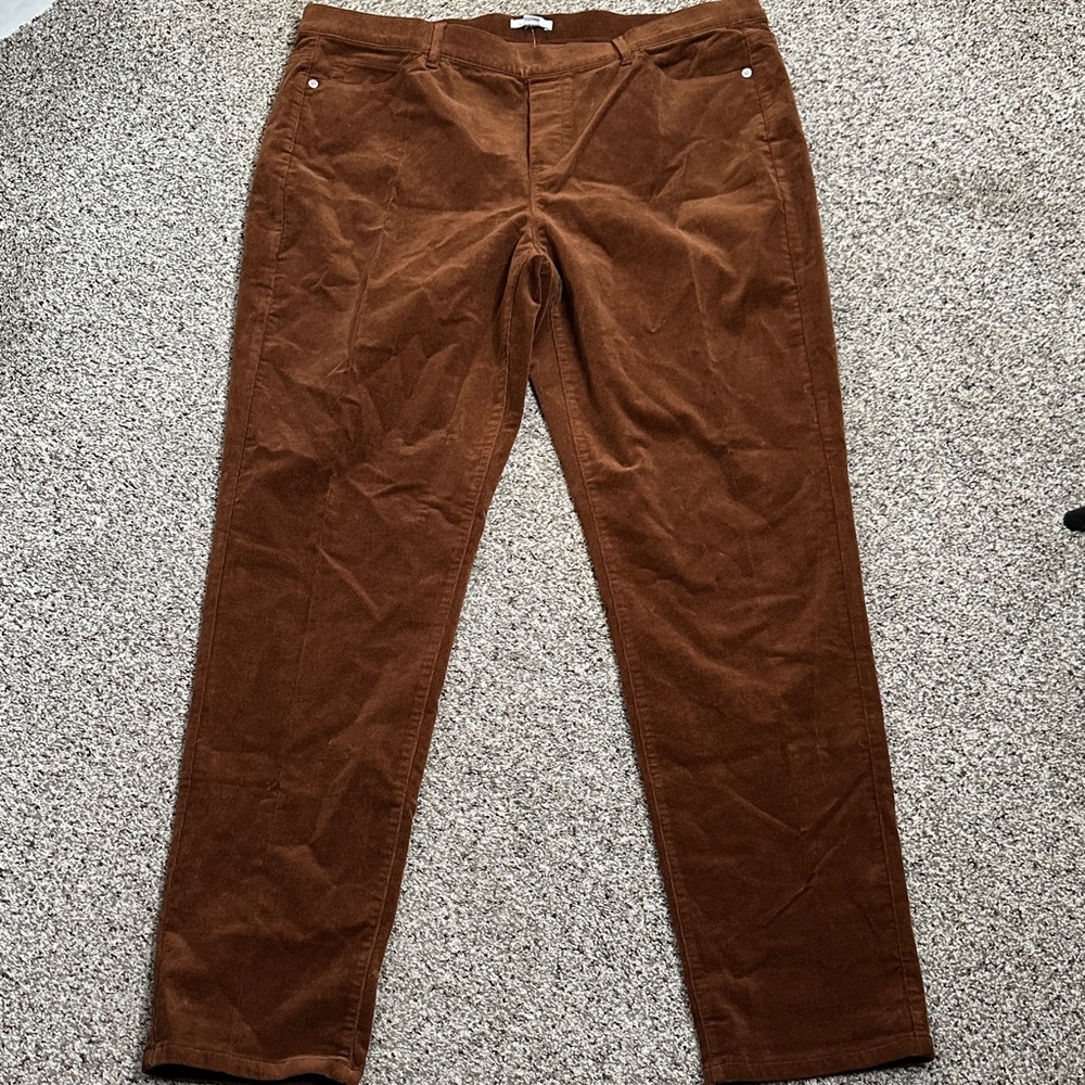J. Jill Rich Brown Corduroy Pants size L new